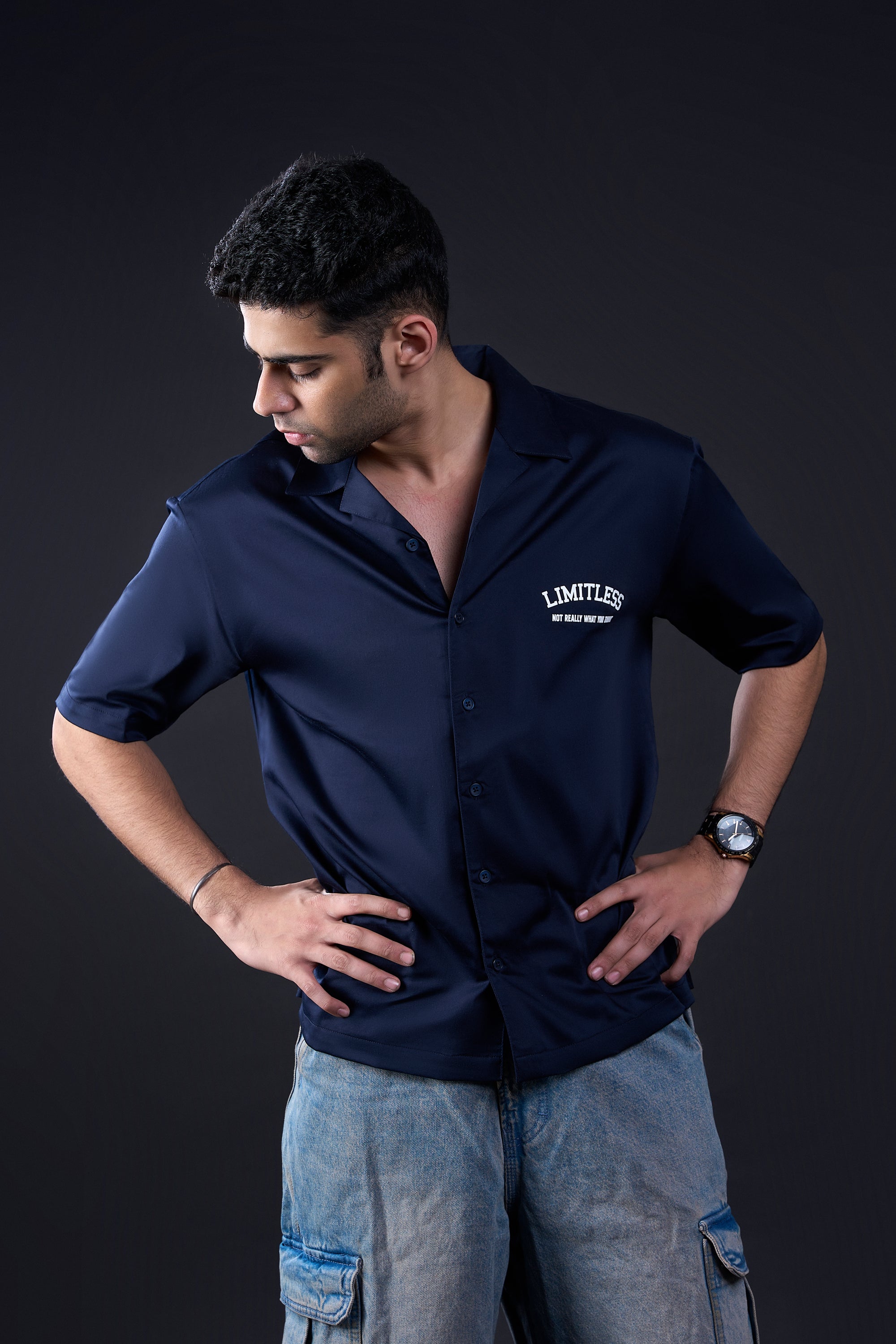 Bowling Shirt (Navy Blue)